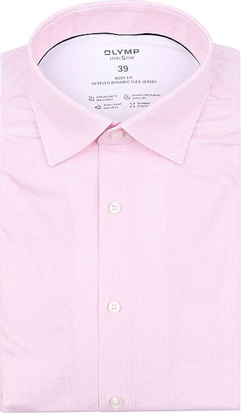 OLYMP Hemd Level 5 24/Seven Pied De Poule Rosa - Größe 44 günstig online kaufen