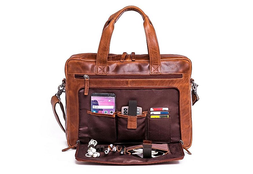 ALMADIH Businesstasche Leder Businesstasche BRUNO Ledertasche 15 Zoll Akten günstig online kaufen