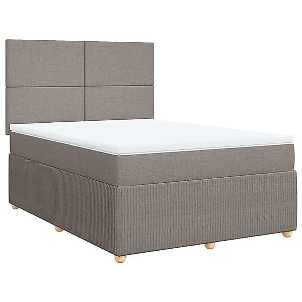 vidaXL Boxspringbett mit Matratze Taupe 160x200 cm Stoff 3292104 günstig online kaufen