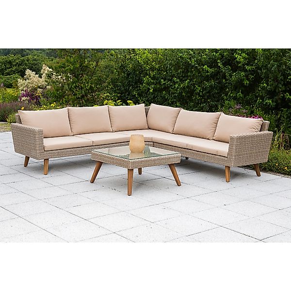 Garten Eckbank-Gruppe Pamplona 2-tlg. Natur günstig online kaufen