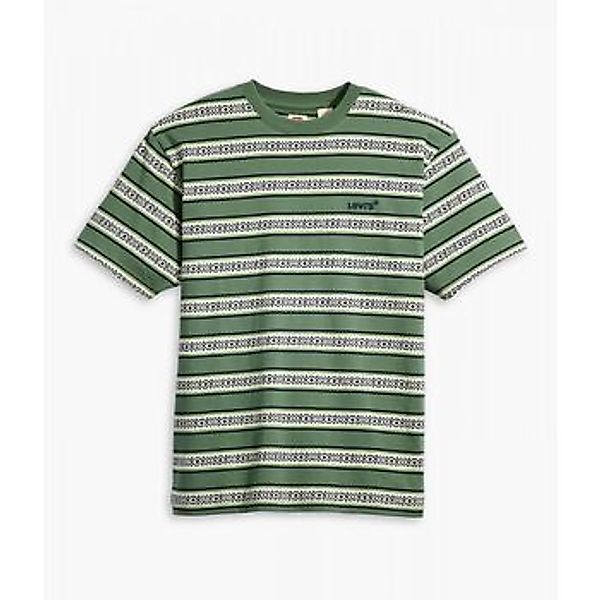 Levis  T-Shirts & Poloshirts A0637 0089 RED TAB TEE-STRIPE DARK FOREST günstig online kaufen