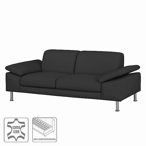 home24 Fredriks Sofa Termon IV 2-Sitzer Anthrazit Echtleder 204x82x90 cm (B günstig online kaufen