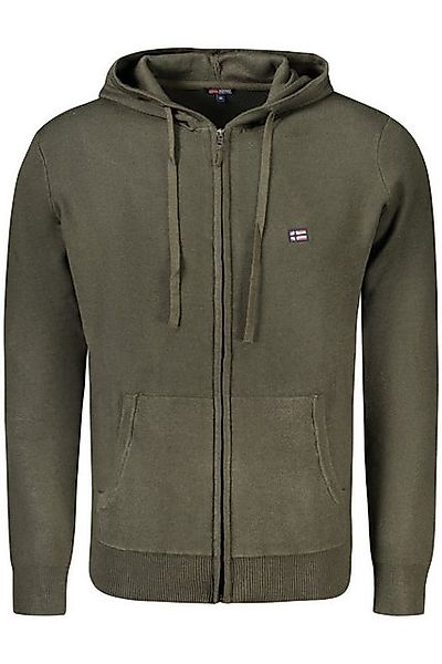 NORWAY 1963 Strickpullover Herren-Cardigan Grün mit Kapuze und Reißverschlu günstig online kaufen