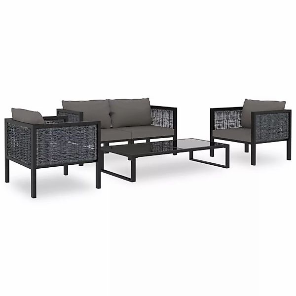 5-tlg. Garten-lounge-set Mit Auflagen Poly Rattan Anthrazit günstig online kaufen