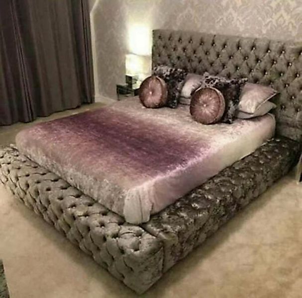 JVmoebel Bett, Chesterfield Doppelbett Möbel 180x200 Polster Textil Betten günstig online kaufen