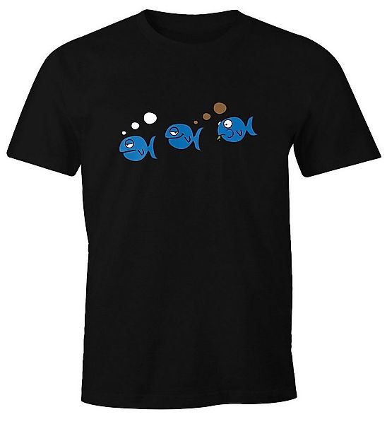MoonWorks Print-Shirt Herren T-Shirt Fische lustig Fischfurz Fun-Shirt furz günstig online kaufen