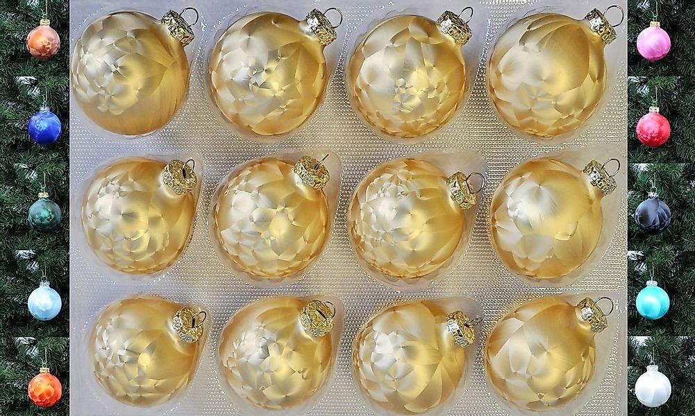 Thüringer Glasdesign Christbaumschmuck JACK 12x Glas Eislack Christbaumkuge günstig online kaufen