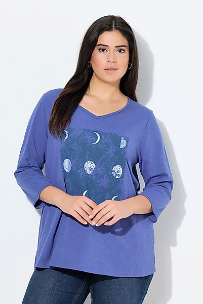 Ulla Popken T-Shirt Shirt Metallic-Motiv A-Linie günstig online kaufen