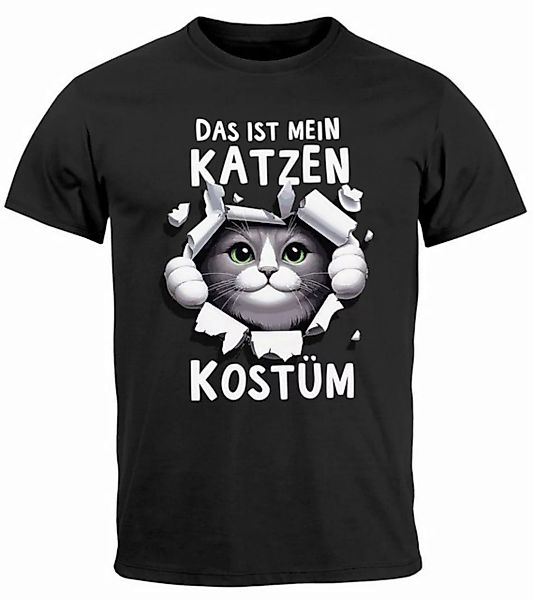 MoonWorks Print-Shirt Herren T-Shirt Fasching Karneval Katze Kostüm-Ersatz günstig online kaufen