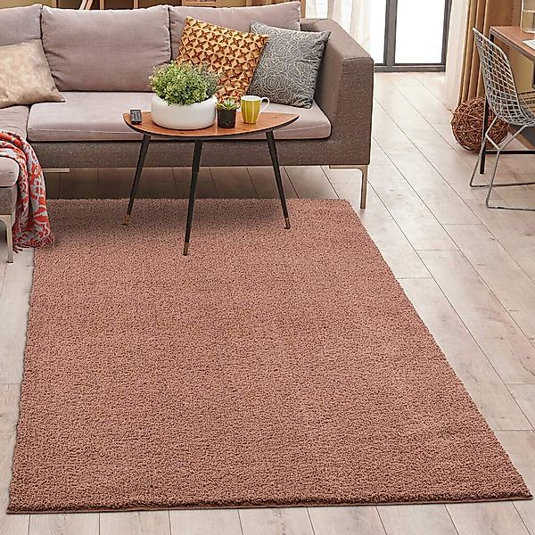 Carpet City Hochflor-Teppich »Plainy«, rechteckig, 30 mm Höhe, Shaggy Polye günstig online kaufen