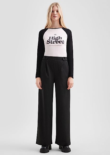 QS Stoffhose Gemusterte Hose mit weitem günstig online kaufen