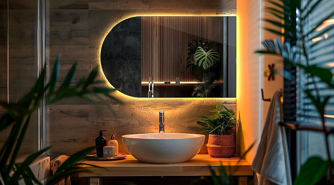 Tulup LED-Lichtspiegel Modernes Wandspiegel mit LED günstig online kaufen