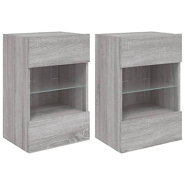 vidaXL TV-Wand TV-Wandschränke mit LED-Leuchten 2 günstig online kaufen