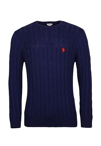 U.S. Polo Assn Strickpullover Pullover Strick Zopfmuster (1-tlg) günstig online kaufen