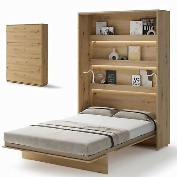 yourhouse24 Schrankbett Bed Concept Vertikal Gästebett Eiche Artisan 90/120 günstig online kaufen