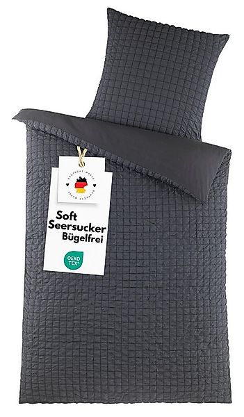 Carpe Sonno Bettwäsche Seersucker 135x200 Mikrofaser Bügelfrei Reißverschlu günstig online kaufen