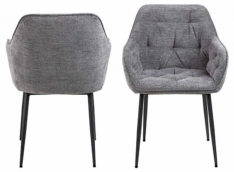 ACTONA GROUP Esszimmerstuhl () Essstuhl Anthrazit, Beine mattschwarzem Stah günstig online kaufen