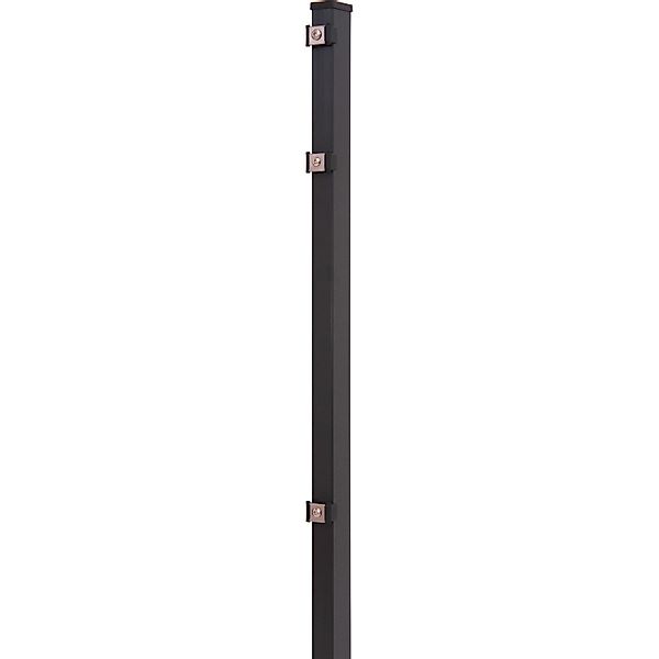 Solid Zaunpfosten mit Edelstahlbeschlägen Stahl Anthrazit 170 x 4 x 4 cm günstig online kaufen