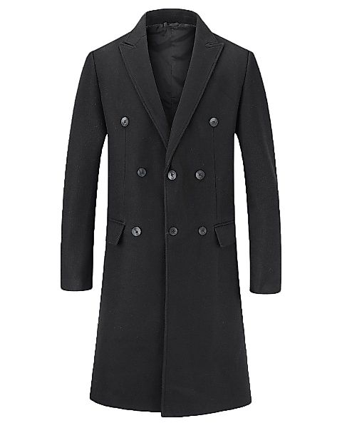Allthemen Wollmantel Herren Knielang Zweireihig Wollmantel günstig online kaufen