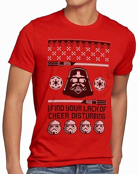 style3 Print-Shirt Herren T-Shirt Lack of Cheer Ugly Sweater vader sith lic günstig online kaufen