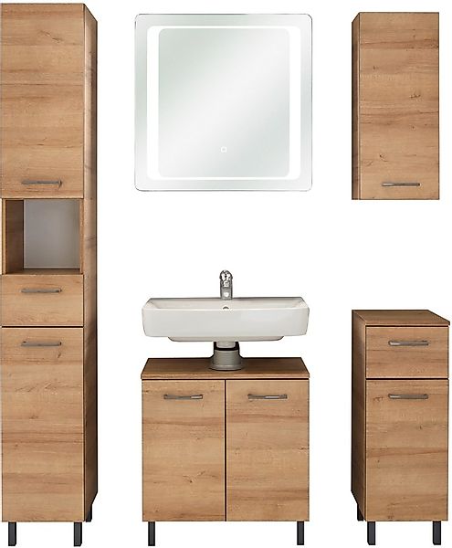 Saphir Badmöbel-Set »Quickset 919 5-teilig, Waschbeckenunterschrank mit LED günstig online kaufen
