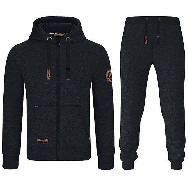 MOOSELINE Jogginganzug Herren Schwarz - Lederpatch günstig online kaufen