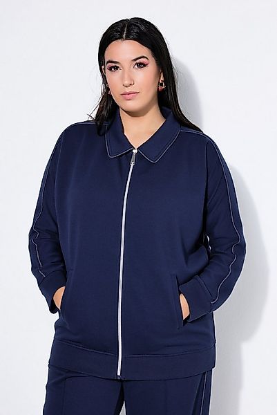 Studio Untold Sweatjacke Trainingsjacke oversized Flederausärmel Streifen günstig online kaufen