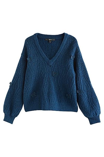 Next V-Ausschnitt-Pullover Argyle-Pullover mit V-Ausschnitt und Schleife (1 günstig online kaufen