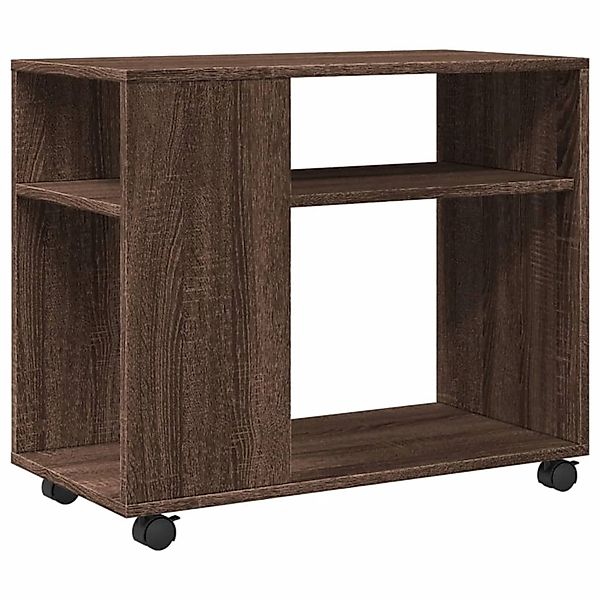 vidaXL Beistelltisch mit Rollen Braun Eiche 70x35x60 cm Holzwerkstoff 85315 günstig online kaufen