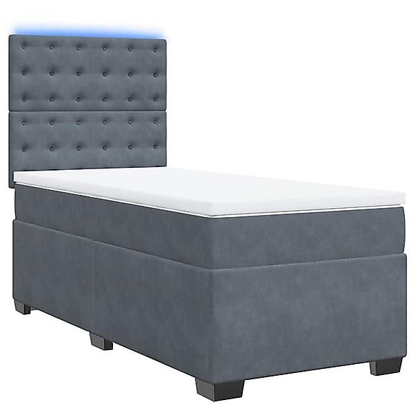 vidaXL Bett Boxspringbett mit Matratze Dunkelgrau 90x190 cm Samt günstig online kaufen