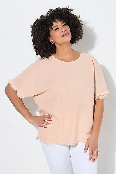 Angel of Style Druckbluse Blusenshirt Oversize Fit Leinenanteil Fransen günstig online kaufen