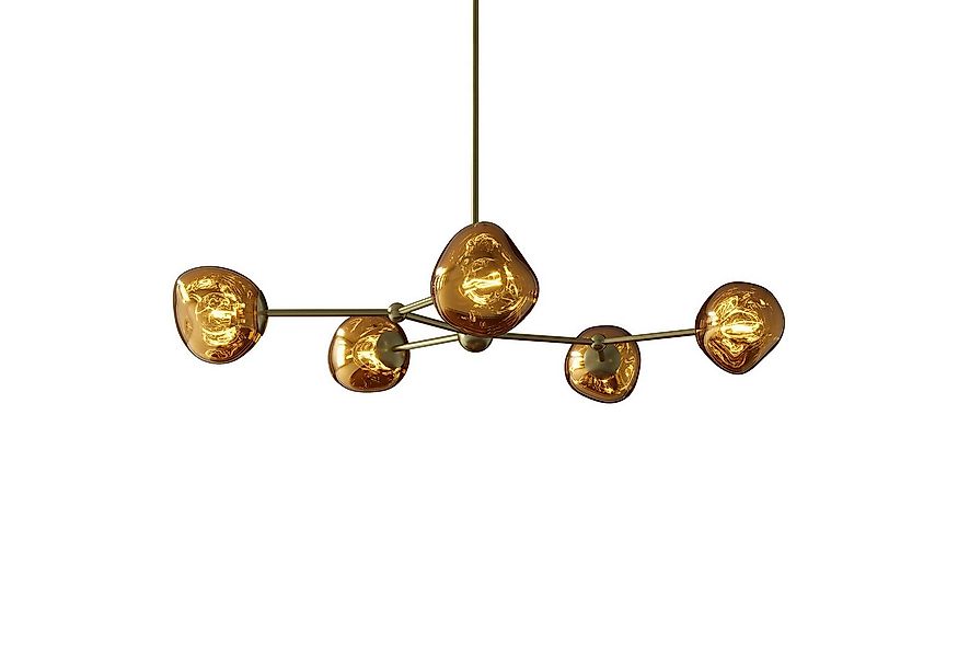 riess-ambiente Hängeleuchte LIQUID DIAMOND 100cm gold – 5-flammige Glas-Kug günstig online kaufen