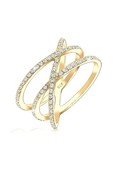 Elli Fingerring Verschlungen Kristalle 925 Silber günstig online kaufen