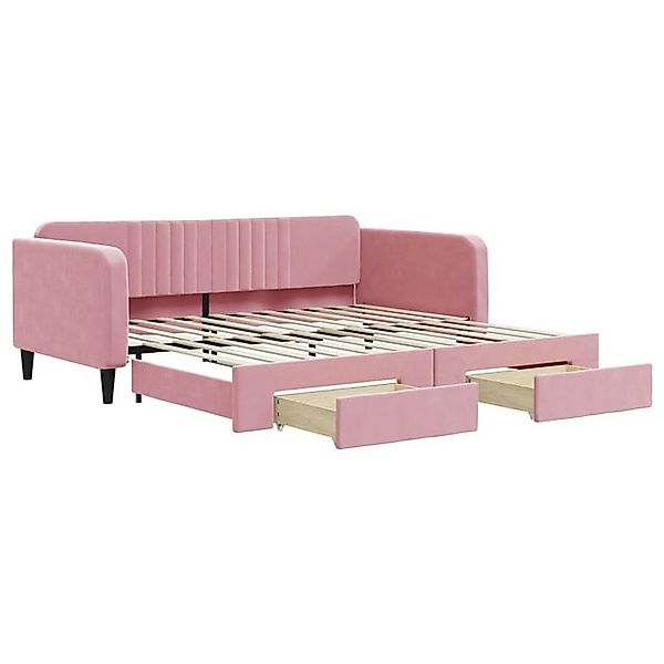 vidaXL Ausziehbett, Tagesbett Ausziehbar mit Schubladen Rosa 100x200 cm Sam günstig online kaufen
