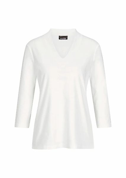 GOLDNER Kurzarmshirt "Kurzgröße Elegantes Basic-Shirt mit V-Ausschnitt" günstig online kaufen