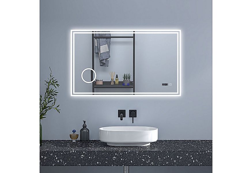 Aica Sanitär Badspiegel Wandspiegel Badezimmerspiegel mit LED Dimmbar+Besch günstig online kaufen