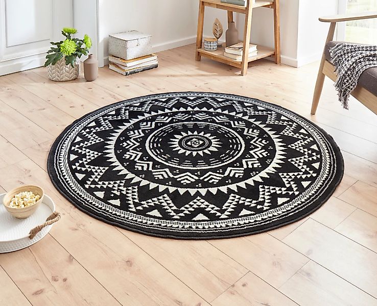 HANSE Home "Valencia" rund 9 mm Höhe Kurzflor, Modern, Vintage, Mandala, Wo günstig online kaufen