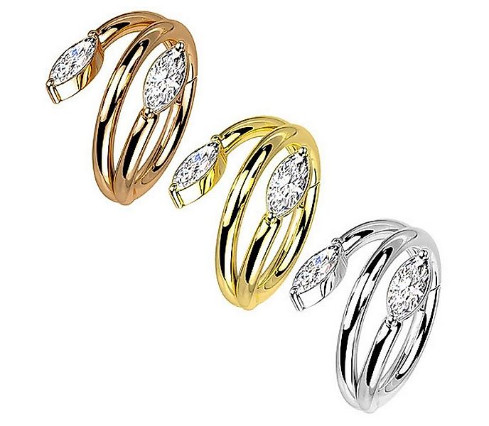 Taffstyle Nasenpiercing Septum Piercing Ring Segmentring Clicker Kristall D günstig online kaufen