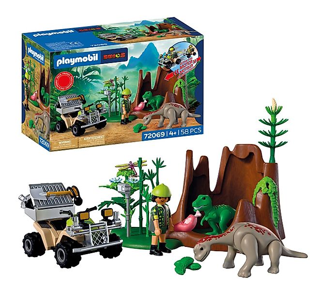 Playmobil® Dino-Versteck (72069), Dinos Konstruktions-Spielset, (58 St) günstig online kaufen