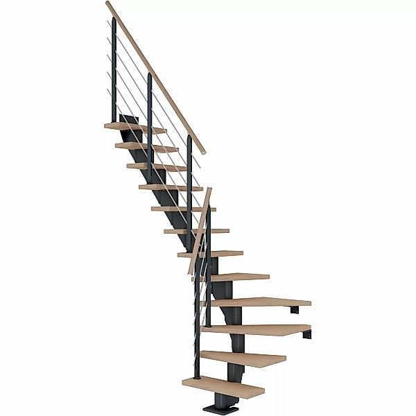 Dolle Mittelholmtreppe Frankfurt Eiche Weiß Anthr. GH bis 279 cm 1/4 gew 65 günstig online kaufen