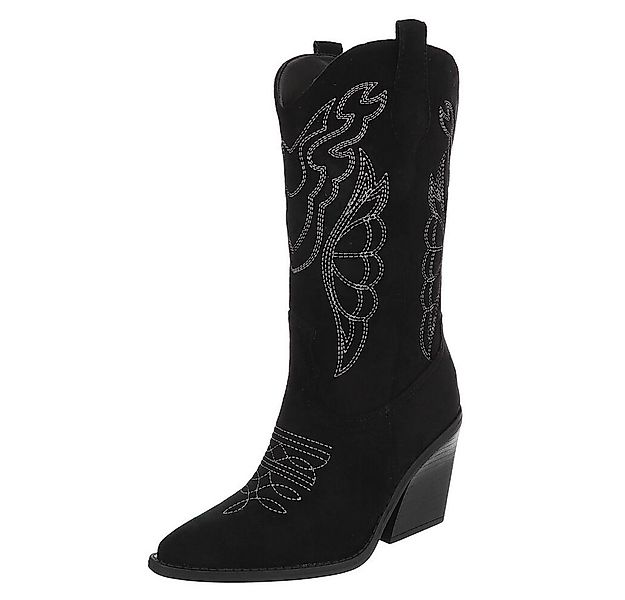 Ital-Design Moderne Western-Stiefel mit Stickerei und bequemen Absatz Weste günstig online kaufen