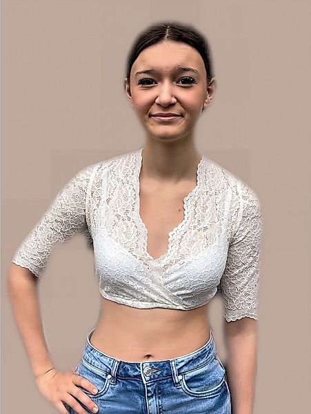 Ramona Lippert Dirndlbluse Beate Spitzenbluse Trachtenbluse Farbe ecru 3/4 günstig online kaufen