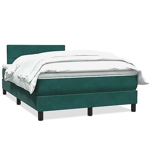 vidaXL Boxspringbett, Boxspringbett mit Matratze Dunkelgrün 120x210 cm Samt günstig online kaufen