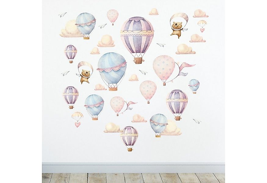 Sunnywall Wandtattoo Heißluftballon Wandsticker Wandtattoo (3 St), konturge günstig online kaufen