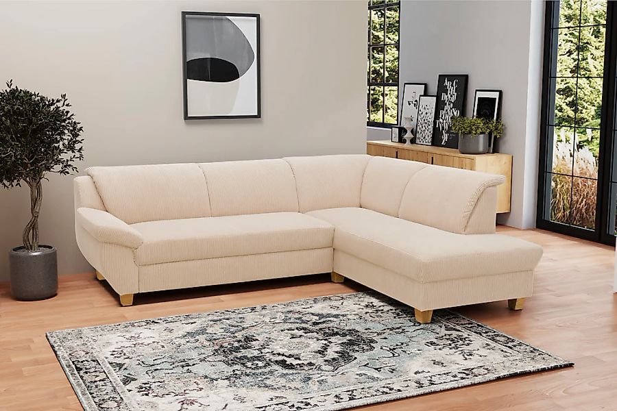 Home affaire Ecksofa "Yesterday zeitlos und elegant, bequeme Armlehnen, L-F günstig online kaufen