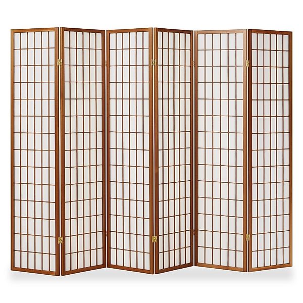 Homestyle4u 6-tlg. Paravent in Braun 264x175 cm 227 günstig online kaufen