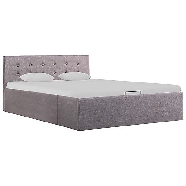 vidaXL Bettgestell Stauraumbett Hydraulisch Taupe Stoff 120200 cm Bett Bett günstig online kaufen