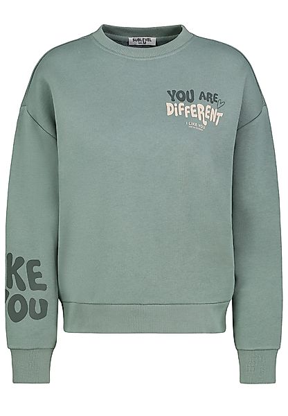 SUBLEVEL Sweatshirt Damen Cropped Cartoon Pullover günstig online kaufen