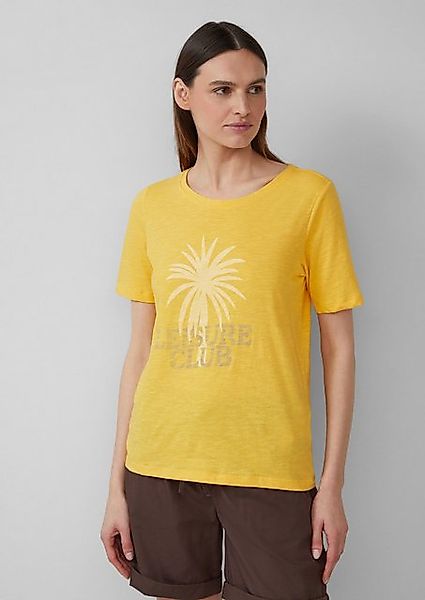 s.Oliver Kurzarmshirt Print-T-Shirt mit Flammgarnstruktur im Relaxed Fit günstig online kaufen