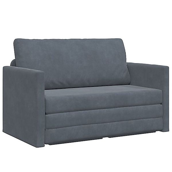 vidaXL Sofa Boden Schlafsofa 2-in-1 Dunkelgrau 124x204x61 cm Velvet, 1 Teil günstig online kaufen